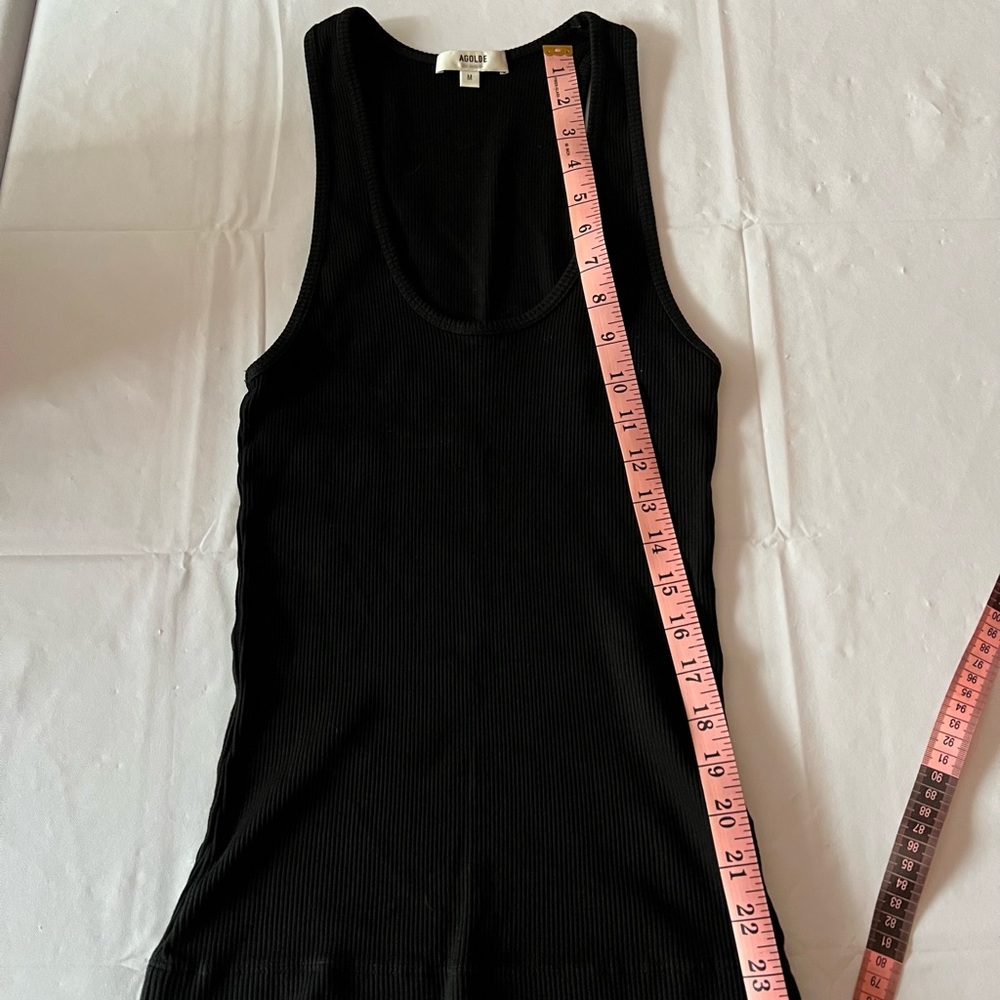 Agolde Black Ribbed Tank Top - Picture 2 of 3